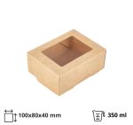 Papirnata posuda s prozorom 350 ml 100x80x40 mm kraft 25 kom