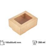 Papirnata posuda s prozorom 350 ml 100x80x40 mm kraft 25 kom