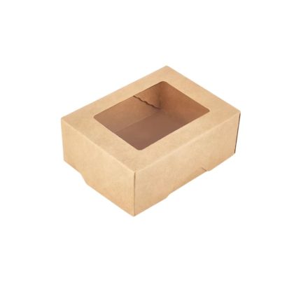 Papirnata posuda s prozorom 350 ml 100x80x40 mm kraft 25 kom