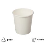 Papirnata posuda 440 ml d=98 mm h=99 mm bijela, bez poklopca 40 kom