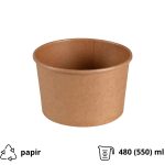 Papirnata posuda 480 (550) ml d=110 mm h=70 mm, kraft, bez poklopca 50 kom