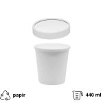 Papirnata posuda BioBox za poklopcem 440 ml d=98 mm h= 99 mm bijela, 50 kom (komplet)