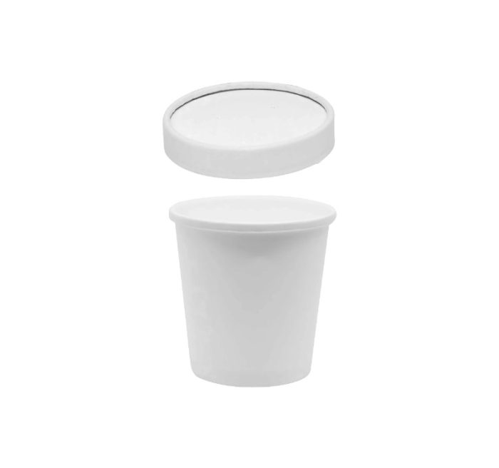 Papirnata posuda BioBox za poklopcem 440 ml d=98 mm h= 99 mm bijela, 50 kom (komplet)
