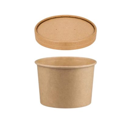 Papirnata posuda za poklopcem 500 ml d=115 mm h=78 mm, kraft, 50 kom (komplet)