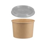 Papirnata posuda 500 ml d=115 mm h=78 mm, kraft, za poklopcem, 50 kom (komplet)