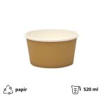 Papirnata posuda ECO 520 ml d=110 mm h=84,5 mm kraft, bez poklopca 50 kom