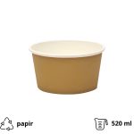 Papirnata posuda ECO 520 ml d=110 mm h=84,5 mm kraft, bez poklopca 50 kom