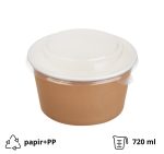 Posuda papirnata Tambien ECO 720ml d=135 mm, h=68mm kraft, za poklopcem, 50 kom (komplet)