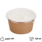 Posuda papirnata Tambien ECO 720ml d=135 mm, h=68mm kraft, za poklopcem, 50 kom (komplet)