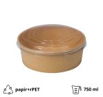 Papirnata posuda za poklopcem 750 ml d=150 mm kraft, komplet, 50 kom