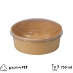 Papirnata posuda za poklopcem 750 ml d=150 mm kraft, komplet, 50 kom