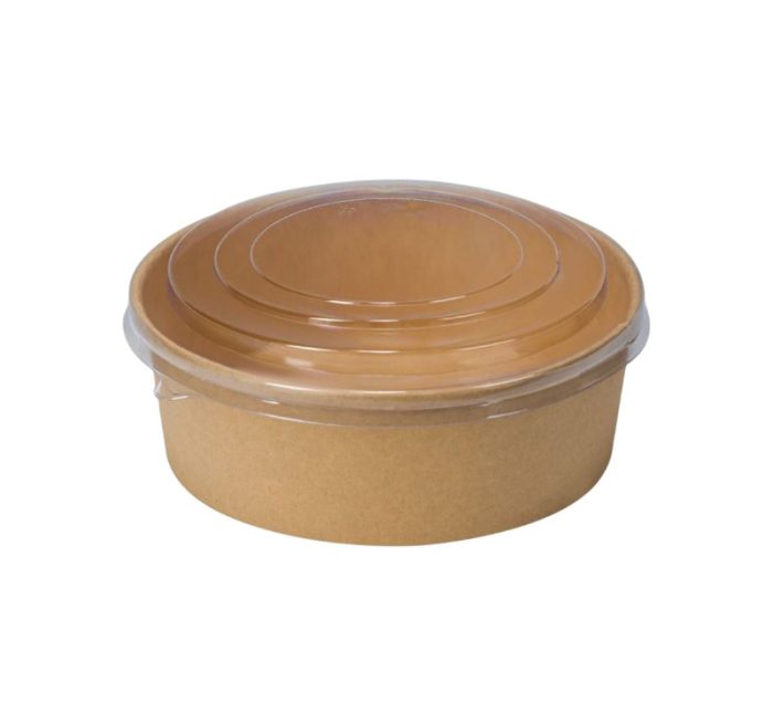 Papirnata posuda za poklopcem 750 ml d=150 mm kraft, komplet, 50 kom