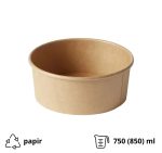 Papirnata posuda 750 (850) ml d=145 mm h=70 mm, kraft, bez poklopca 50 kom
