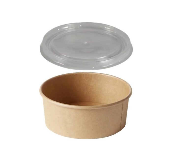 Papirnata posuda za poklopcem 750 (850) ml d=145 mm h=70 mm, kraft, 50 kom (komplet)