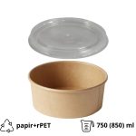 Papirnata posuda za poklopcem 750 (850) ml d=145 mm h=70 mm, kraft, 50 kom (komplet)