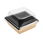 Papirnata posuda 550 ml OneClick kraft/crna 130×130 mm, h=45 mm (komplet)