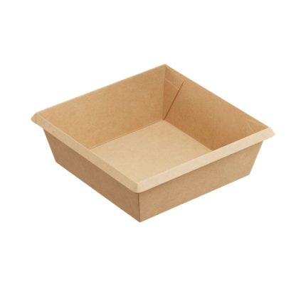 Papirnata posuda OneClick 550 ml, 130x130x45 mm, kraft/kraft, bez poklopca 50 kom