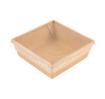 Papirnata posuda 550 ml OneClick kraft 130×130 mm za poklopcem, 50 kom (komplet)