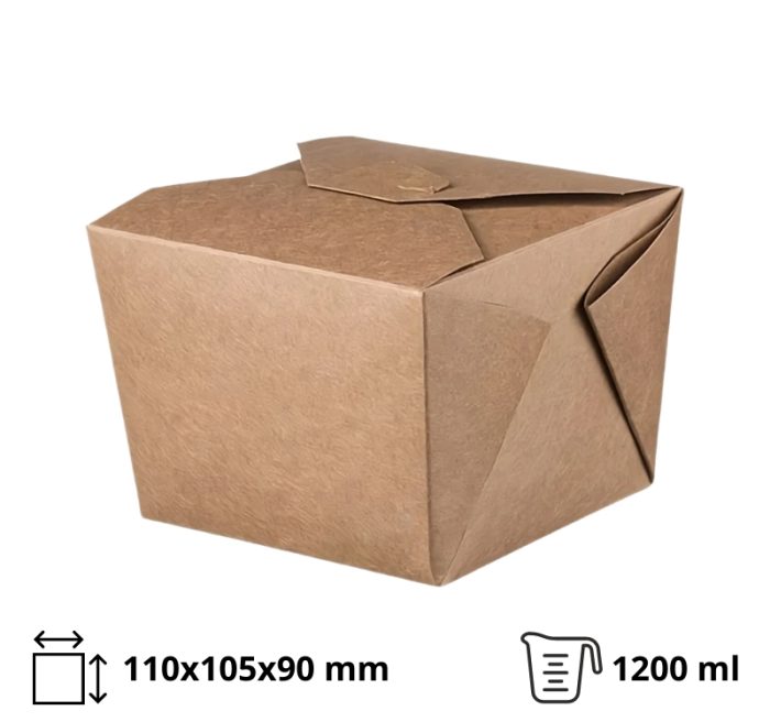 Papirnata posuda 1200 ml 110х105х90 mm kraft 50 kom