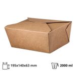 Papirnata posuda 2000 ml 195х140х63 mm kraft 50 kom