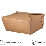 Papirnata posuda 2000 ml 195х140х63 mm kraft 50 kom