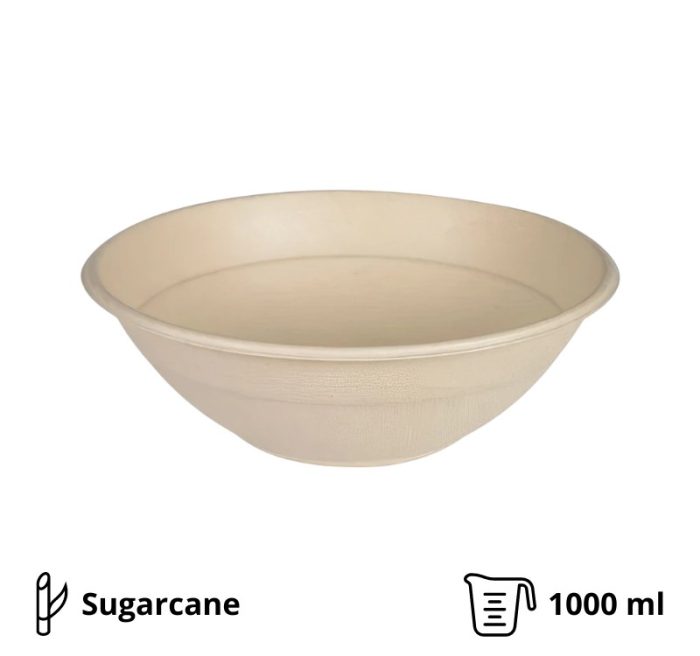 Posuda BIO (sugarcanes) 1000 ml d=200 mm h=65 mm bez poklopca 50 kom