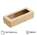 Papirnata posuda s prozorom OneBox 500 ml 70x170x40 mm kraft 25 kom