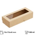 Papirnata posuda s prozorom OneBox 500 ml 70x170x40 mm kraft 25 kom