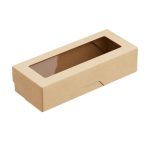 Papirnata posuda s prozorom OneBox 500 ml 70x170x40 mm kraft 25 kom