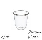 Posudica PET 160 (180) ml d=76 mm h=72 mm prozirna 50 kom