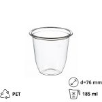 Posudica PET 160 (180) ml d=76 mm h=72 mm prozirna 50 kom