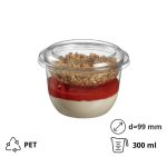 Posudica PET 300(330)ml d=99mm h=60mm prozirna za deserte/voće/salatu medium sa poklopcem (komplet)