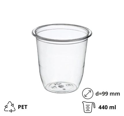 Posudica PET 410 (440) ml d=99 mm h=99 mm prozirna 45 kom