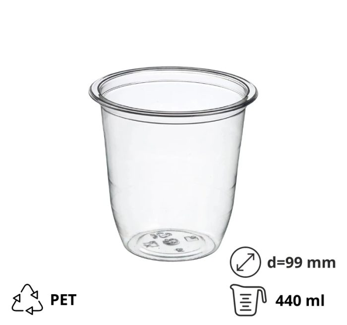 Posudica PET 410 (440) ml d=99 mm h=99 mm prozirna 45 kom