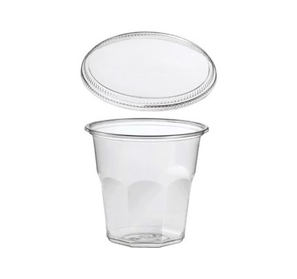 Posudica rPET Vintage 700ml d=119mm h=111mm prozirna za deserte/voće/salatu za poklopcem (komplet)