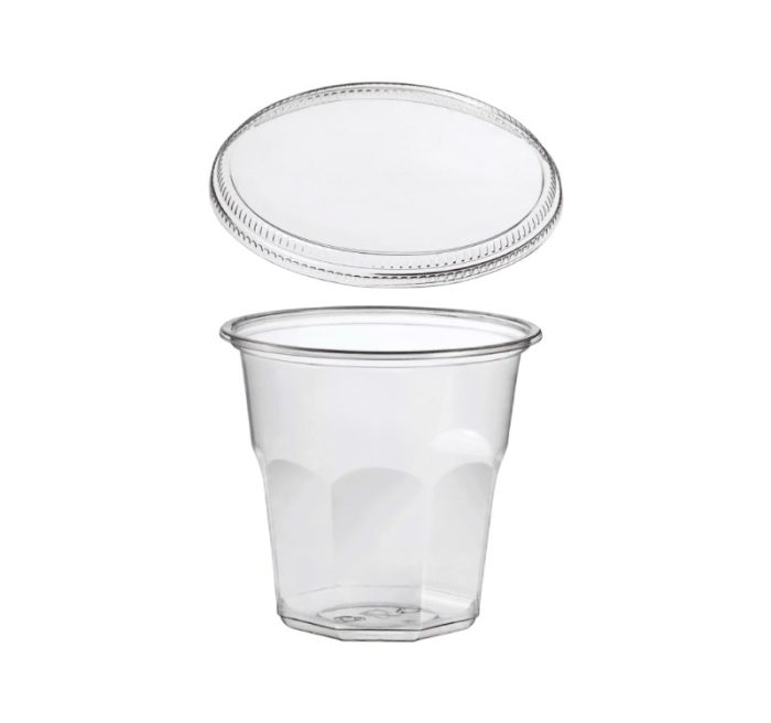 Posudica rPET Vintage 700ml d=119mm h=111mm prozirna za deserte/voće/salatu za poklopcem (komplet)