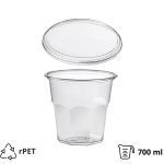 Posudica rPET Vintage 700ml d=119mm h=111mm prozirna za deserte/voće/salatu za poklopcem (komplet)