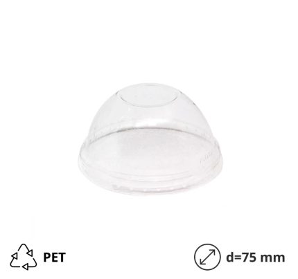 Pocklopac za zdejela PET d=75 mm kupola bez rupa 50 kom