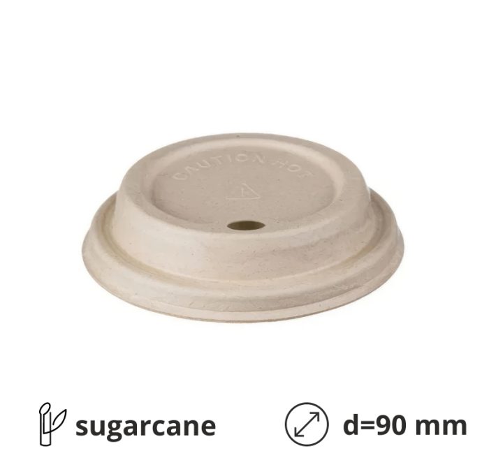 Poklopac s rupom sugarcane d=90 mm, bež 50 kom