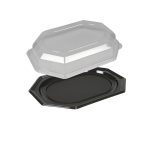 Poslužavnik sa poklopcem rPET 25х35 cm crni 10 kom (komplet)