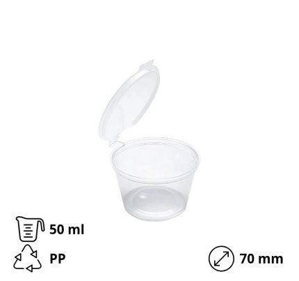 Posuda za umake sa poklopcem PP 50 (60) ml d=70 mm 100 kom