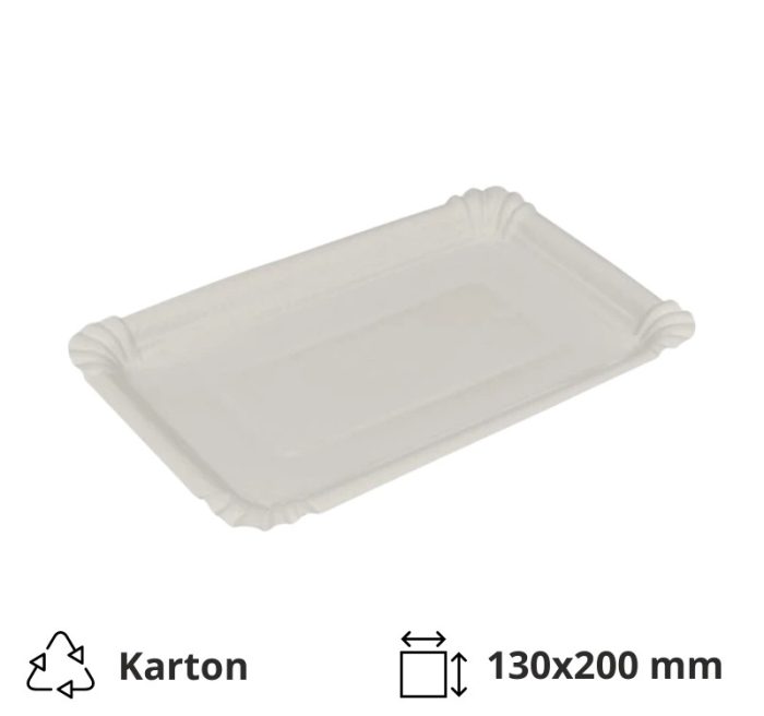 Papirnati tanjur 130х200 mm bijeli laminiran 250 kom