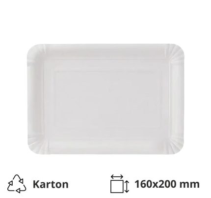 Papirnati tanjur 160х200 mm bijeli 250 kom