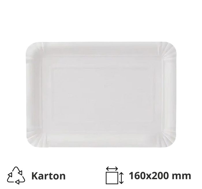 Papirnati tanjur 160х200 mm bijeli 250 kom