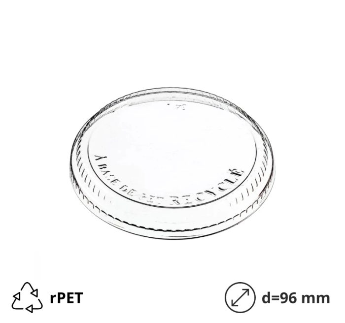 Poklopac rPET za posudico Vintage 280 (300) ml d=96 mm h=13 mm 50 kom