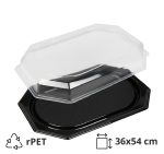 Poslužavnik sa poklopcem rPET 36х54 cm crni 10 kom (komplet)
