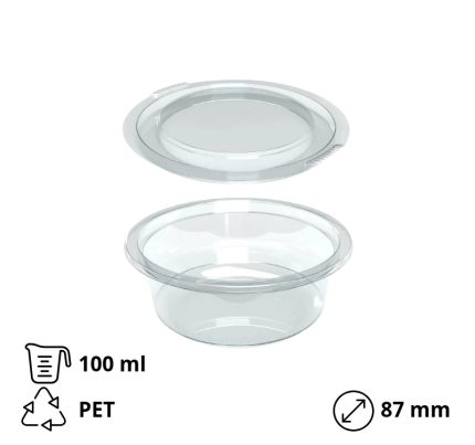Posuda za umake za poklopcem PET 100 ml, 50 kom (komplet)