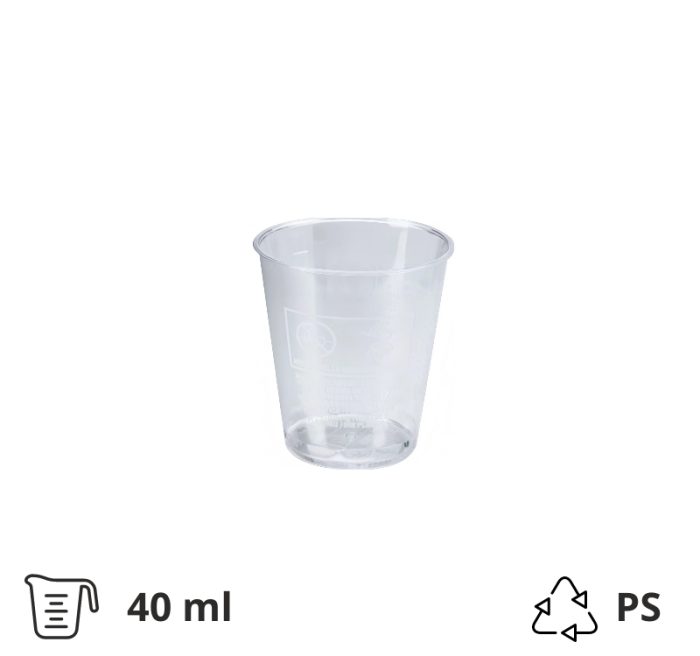 Čaša 40 ml prozirna 25 kom