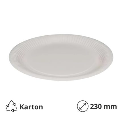 Papirnat tanjur d=230 mm bel laminiran 100 kom