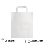 Papirnata vrećica sa ravnom ručkom 320х210х330 mm bijela 250 kom